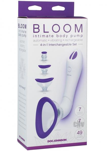 Bloom Intimate Body Automatic Vibrating Rechargeable Pump - Purple/White