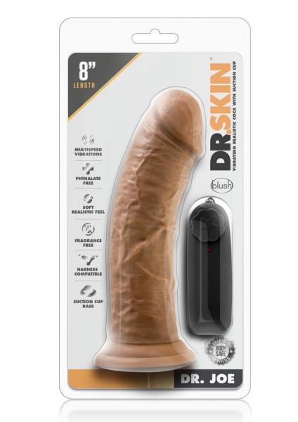 Dr. Skin - Dr. Joe - 8 Inch Vibrating Cock With  Suction Cup - Mocha