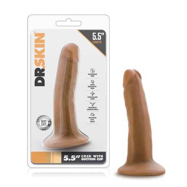 Dr Skin Cock W/suction 5.5 Mocha