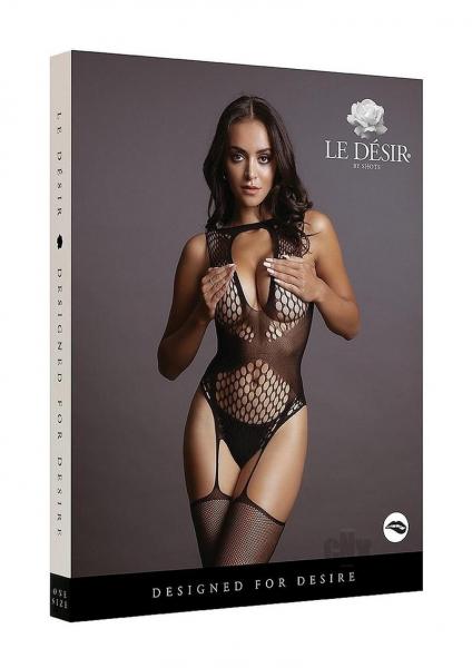 Contrast Suspender Bodystocking