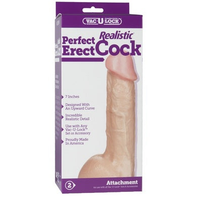 Vac-U-Lock 7" Realistic Perfect Erect Cock - Beige
