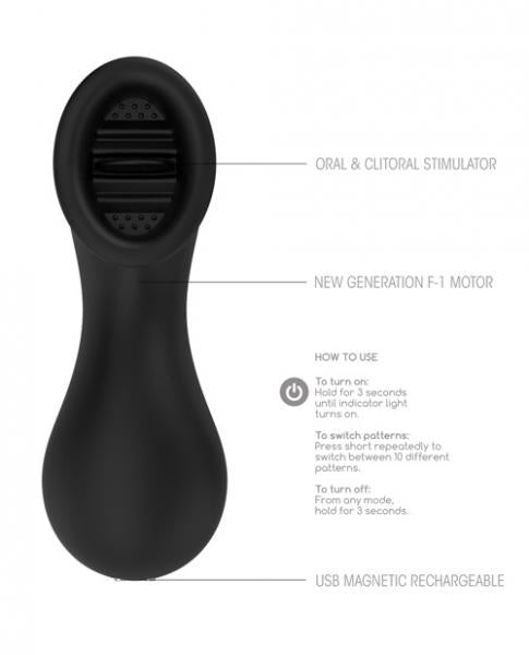 Elegance Dreamy Oral Clitoral Stimulator - Black