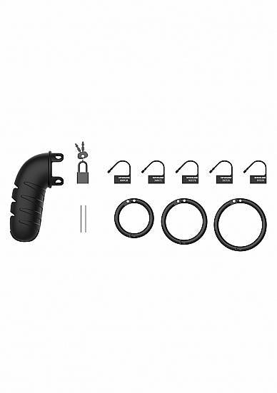Man Cage Model 17 - Chastity - 4.5" - Silicone Cock Cage - Black