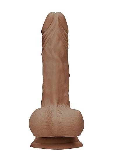 Real Rock Realistic Dildo With Balls - 8" - 20 Cm - Mocha