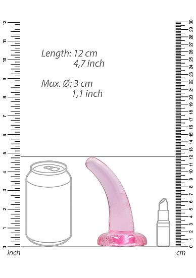 Realrock Crystal Clear Non-realistic Dildo With Suction Cup 4.5 In. Pink