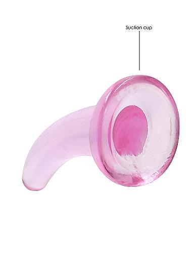 Realrock Crystal Clear Non-realistic Dildo With Suction Cup 4.5 In. Pink
