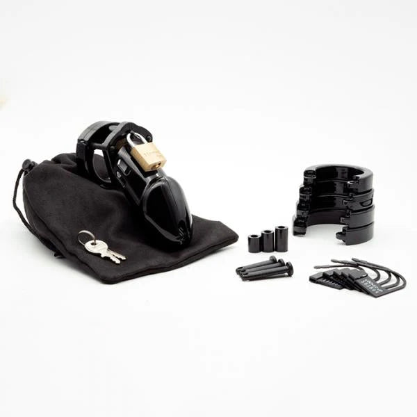 Cb-6000 Black 3.25 In Chastity Cage W/ Complete Kit