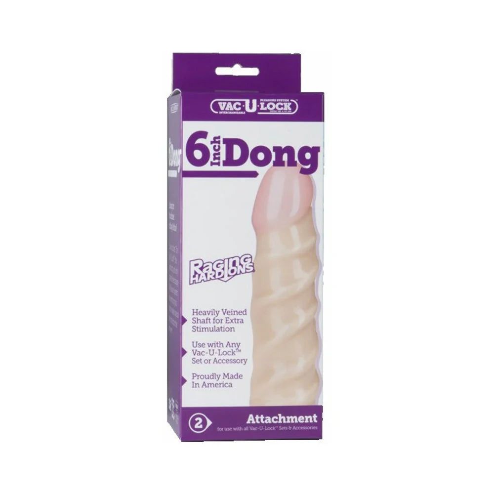 Vac-U-Lock 6" Raging Hard-Ons Dong - Beige