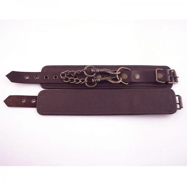 Rouge Plain Leather Wrist Cuffs
