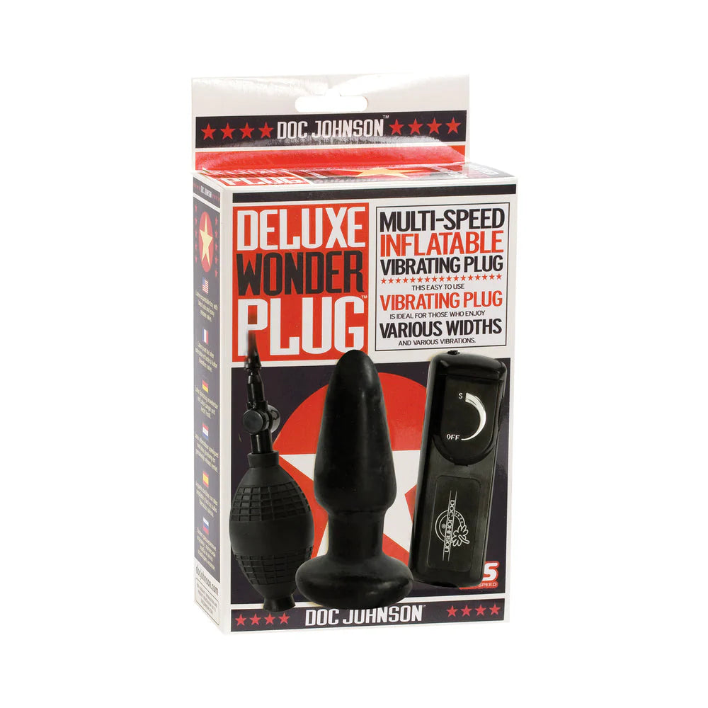 Deluxe Wonder Plug Inflatable Vibrating Black