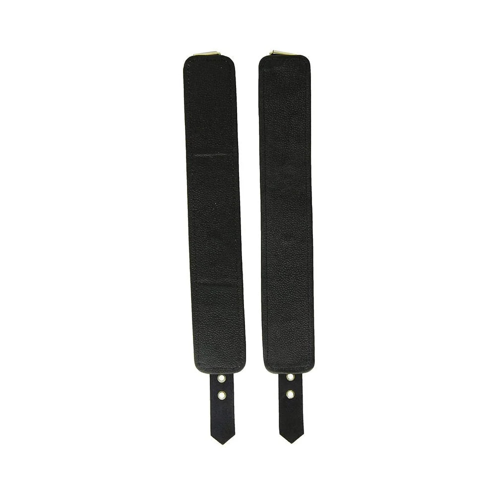 Rouge Plain Leather Wrist Cuffs Black