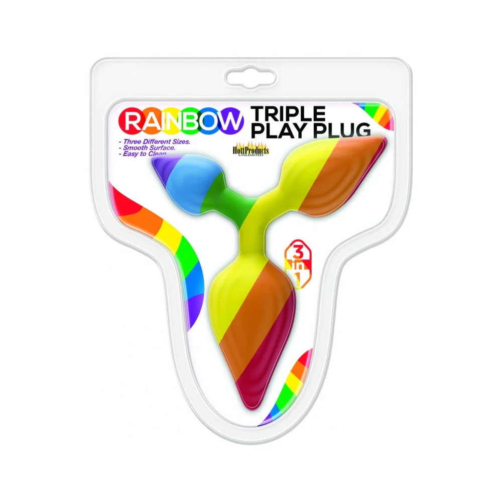 Rainbow Triple Play Butt Plug