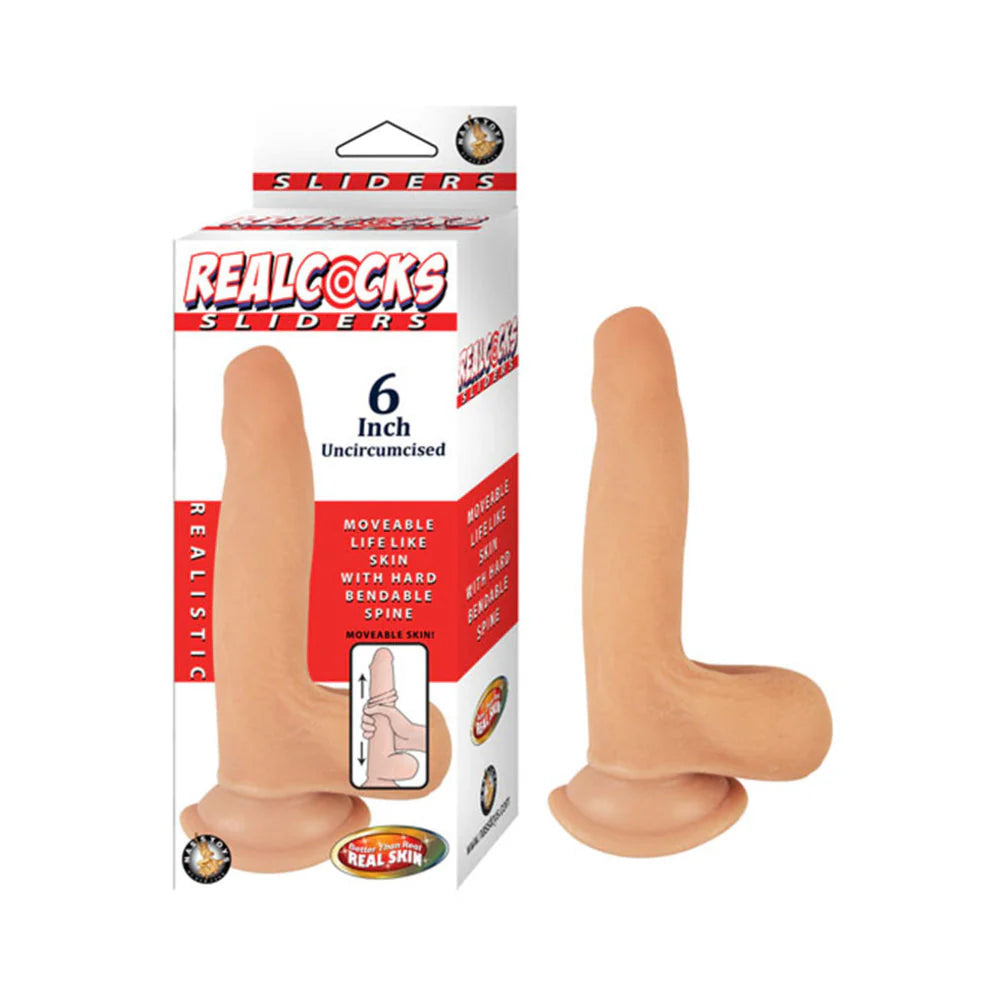 Realcocks Sliders 6 inches Uncircumcised Beige Dildo