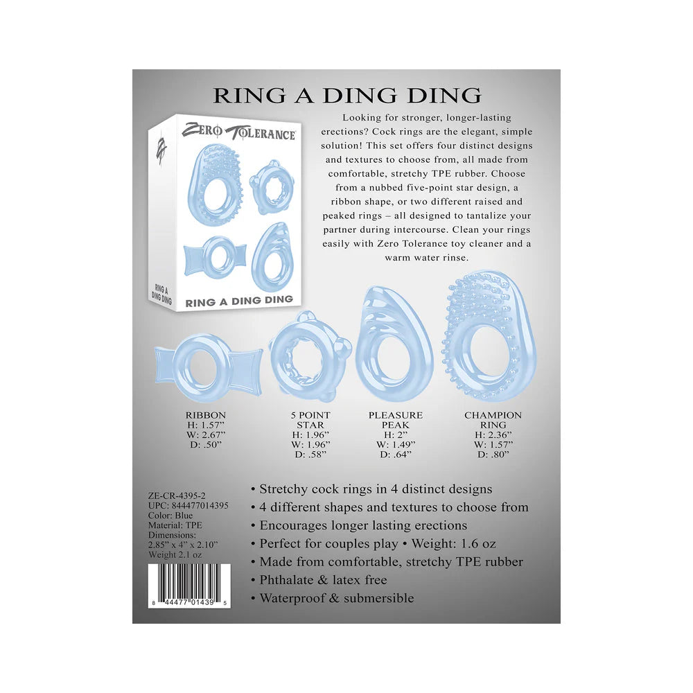 ZT Ring A Ding Ding Cock Ring Set Of 4