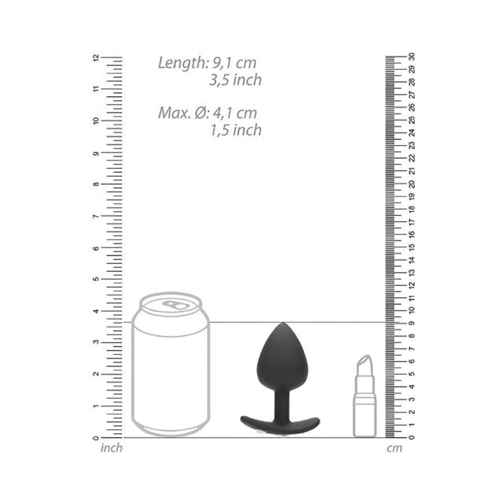 Ouch! Extra Large Diamond Butt Plug With Handle - Black