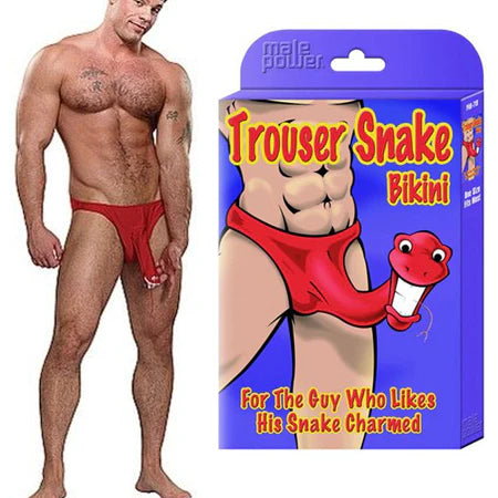 Male Power Trouser Snake Bikini Red