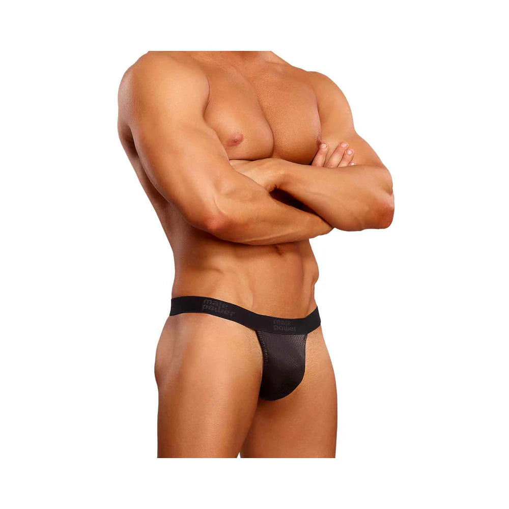 Male Power Cobra Micro V Thong S/M Black