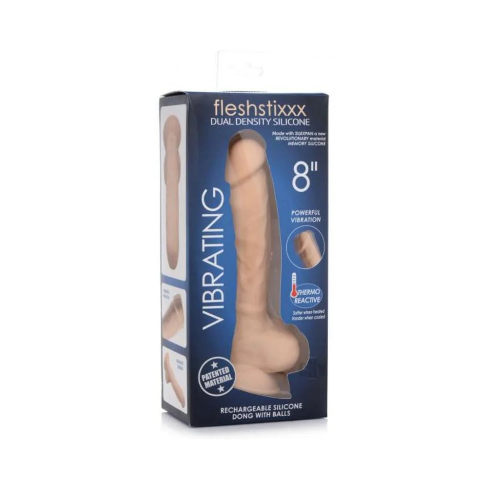 Fleshstixxx Vibrating Rechargeable Dong 8 In. Light