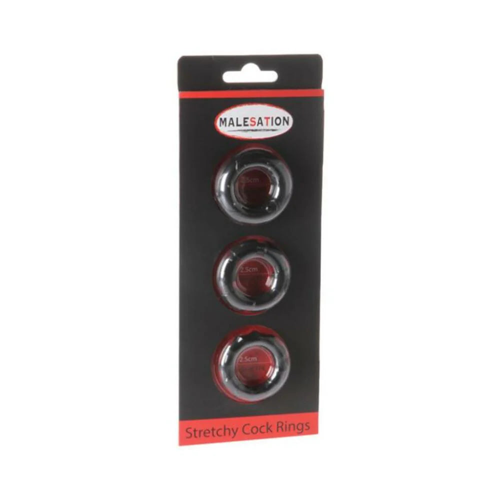 Malesation Stretchy Cock Rings 3 Pack