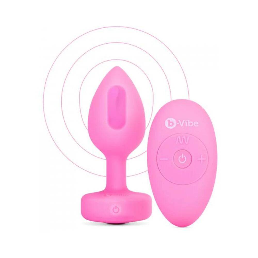 B Vibe Vibrating Heart Shaped Jewel Plug S/m Pink (net)