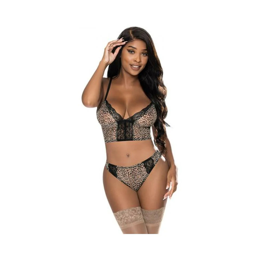 Magic Silk Purrrfect Bra & Hipster Panty Leopard L/xl