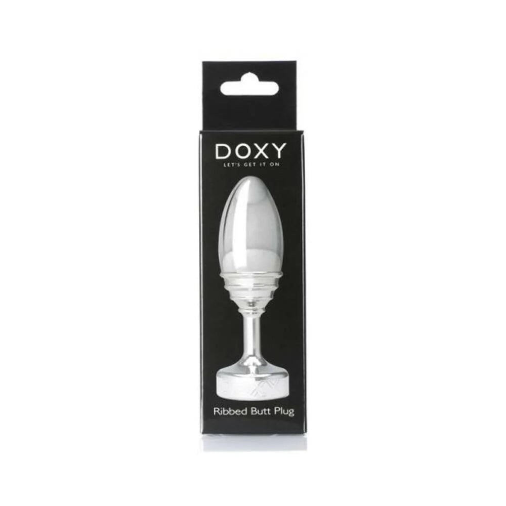 Doxy Ribbed Metal Butt Plug