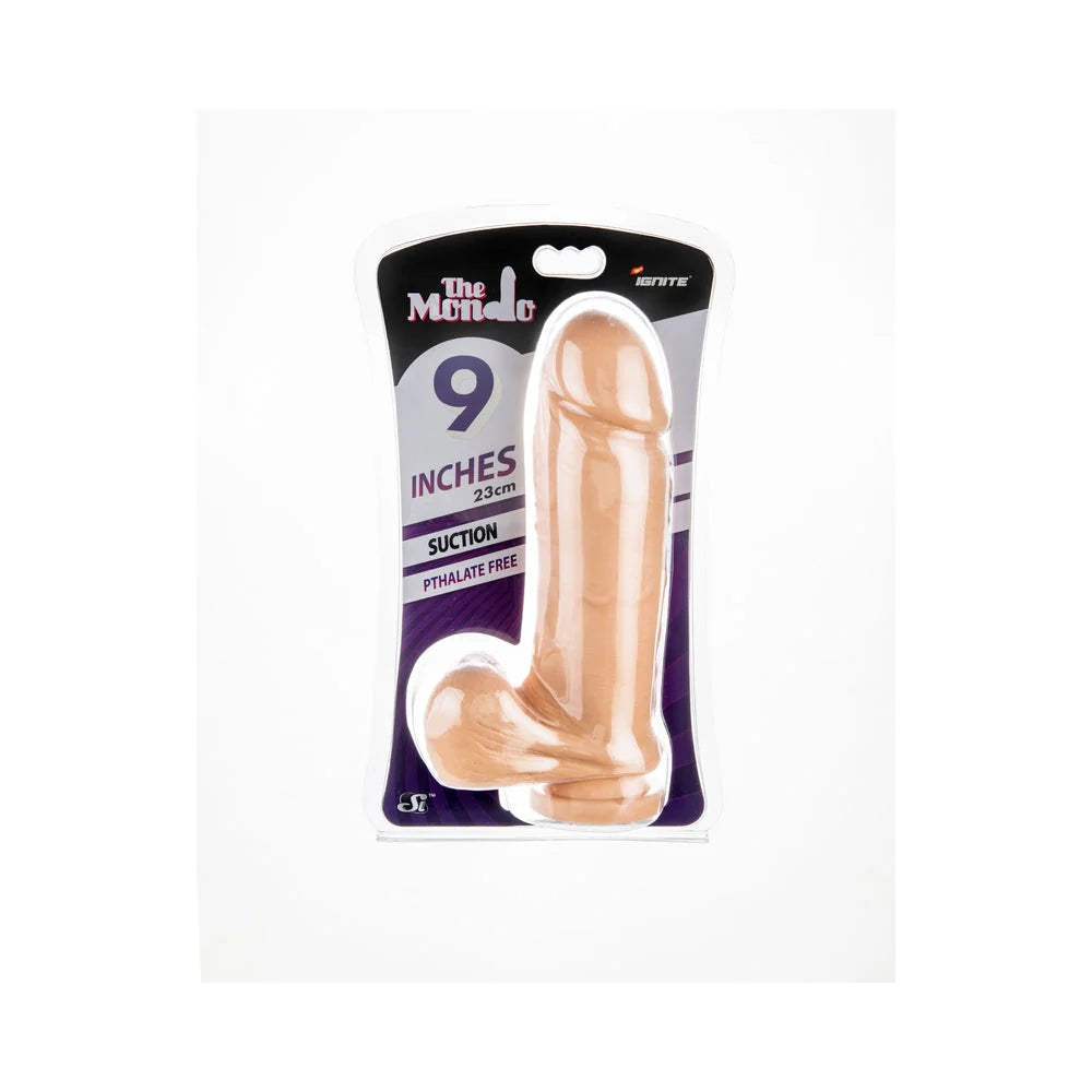 Thick Cock Balls 9 Inches Suction Cup Beige Dildo