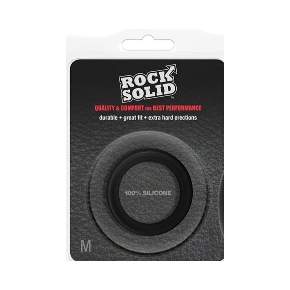 Rock Solid Silicone Black C Ring, Medium (1 7/8in) In A Clamshell