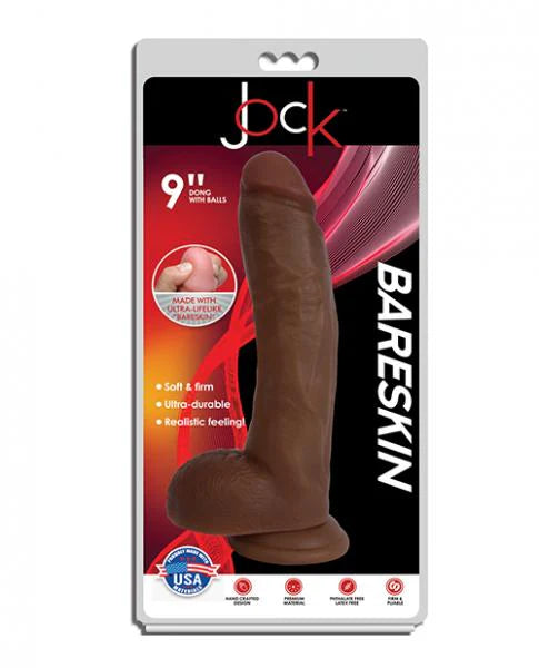 Jock 9 inches Bareskin Dong with Balls Latte Tan