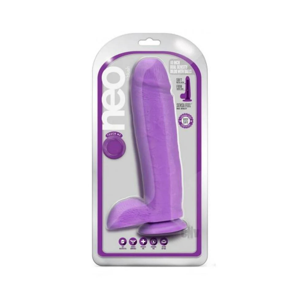 Neo Dual Density Dildo 10` Neon Purple