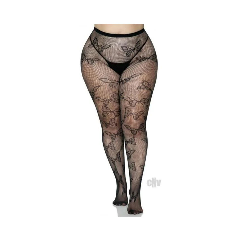 Butterfly Net Tights 1x/2x Black