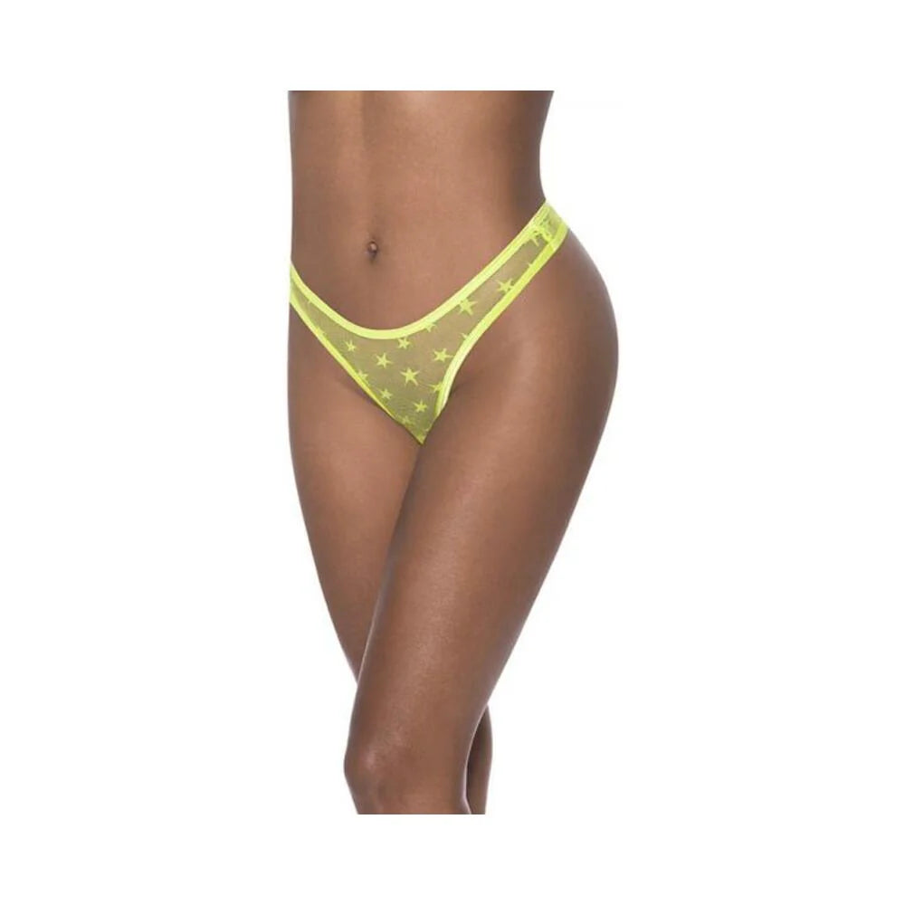 Magic Silk Love Star High Leg High Waist Micro Tanga Neon Chartreuse L/xl