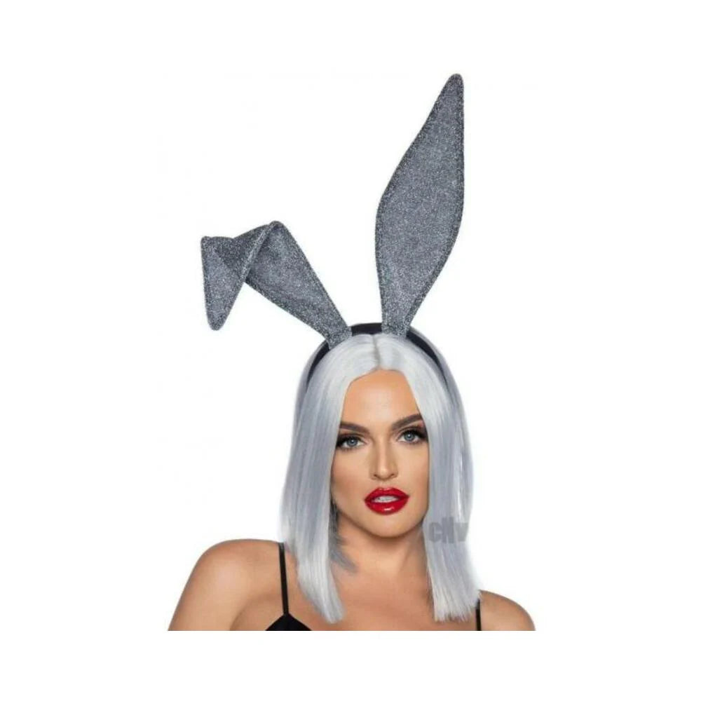Glitter Bunny Ears O/s Silver
