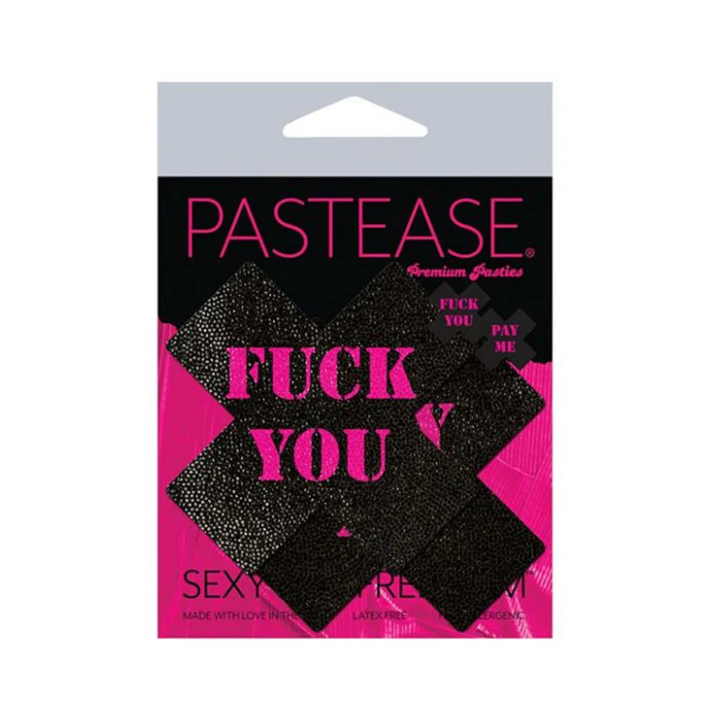 Pastease Fuck You Pay Me Cross - Black/pink O/s