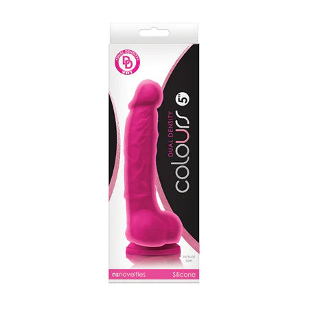 Colours Dual Density 5 Dong w/Balls & Suction Cup - Pink