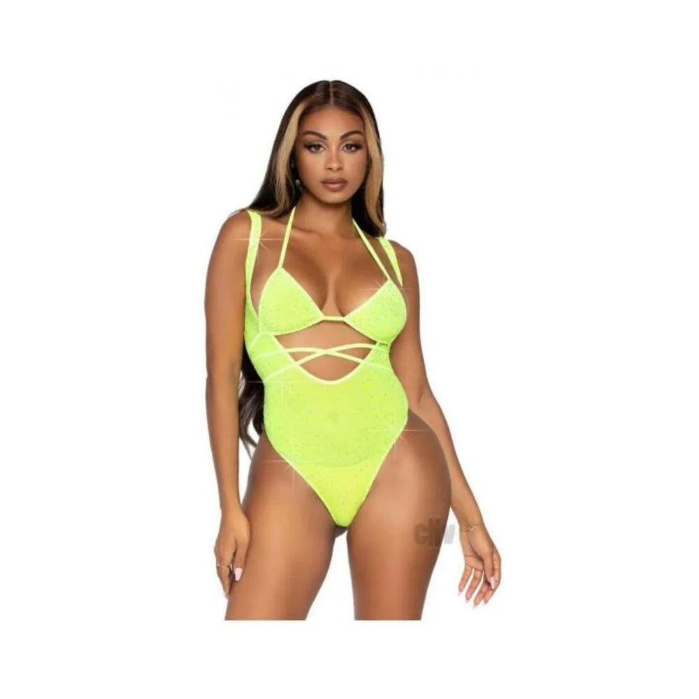 Rhinestone Mesh Wrap Around 2pc Os Ylw