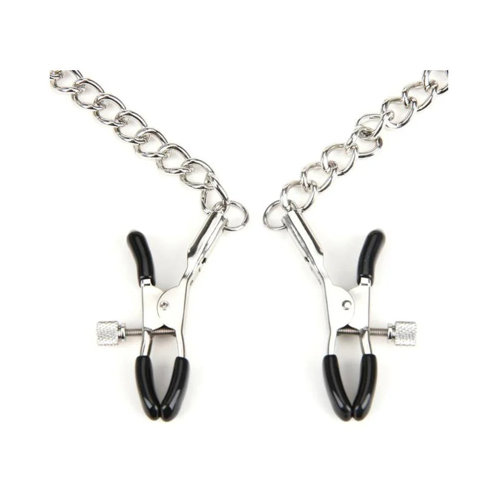 Lux Fetish Breathable Gag With Nipple Clamp
