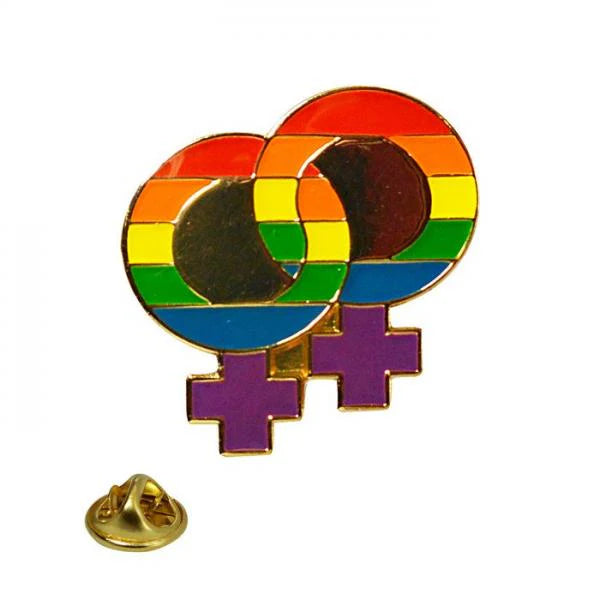 Gaysentials Lapel Pin Rainbow Double Female