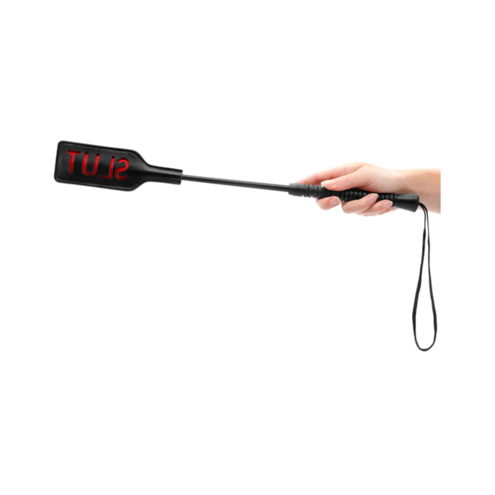 Ouch! Crop - SLUT - Large - Black