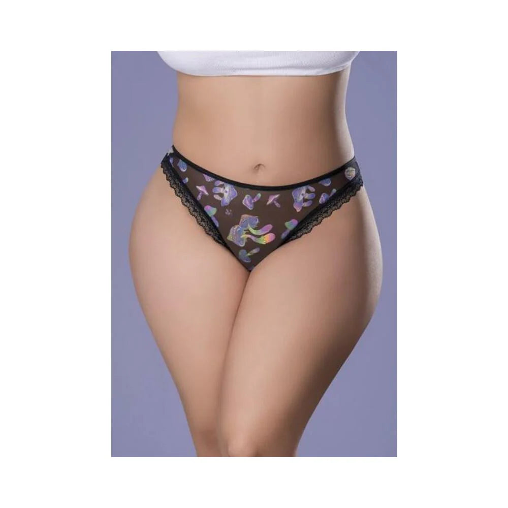 Hazy Dayz Panty W/ Open Back Mushroom 2xl