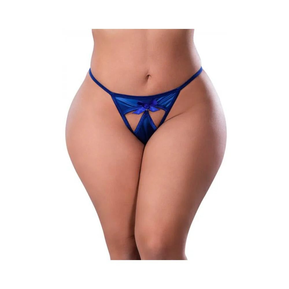 Magic Silk Holidaze Pull Open G-string Cobalt Queen Size