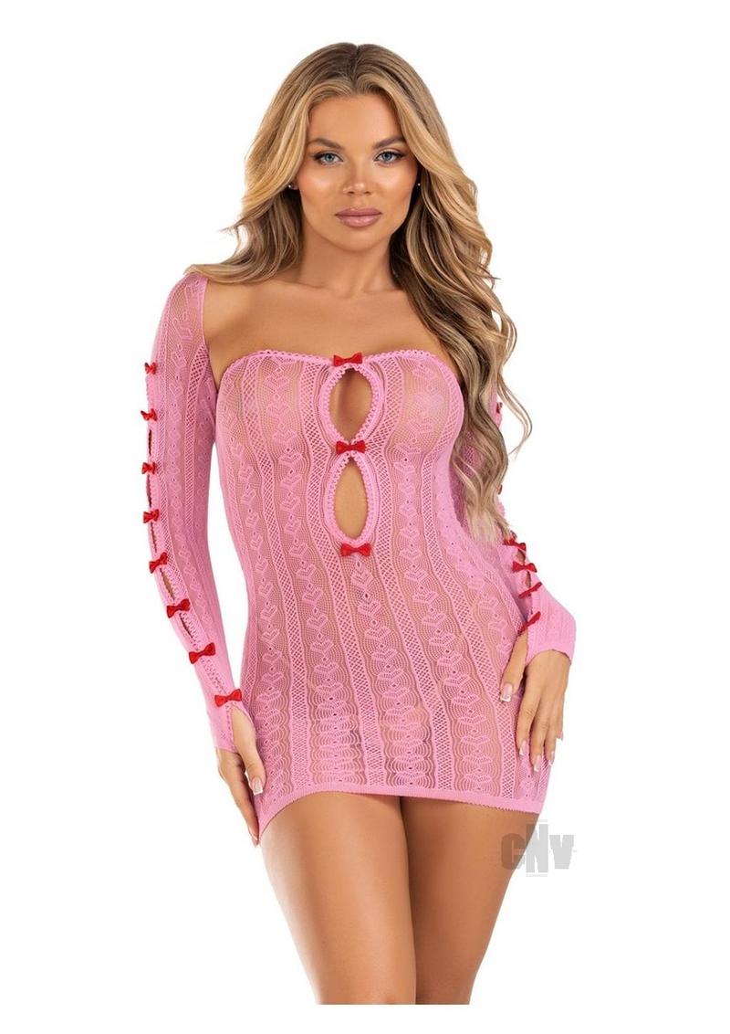 Sweetheart Tube Shrug Keyhole/bow Os Pnk