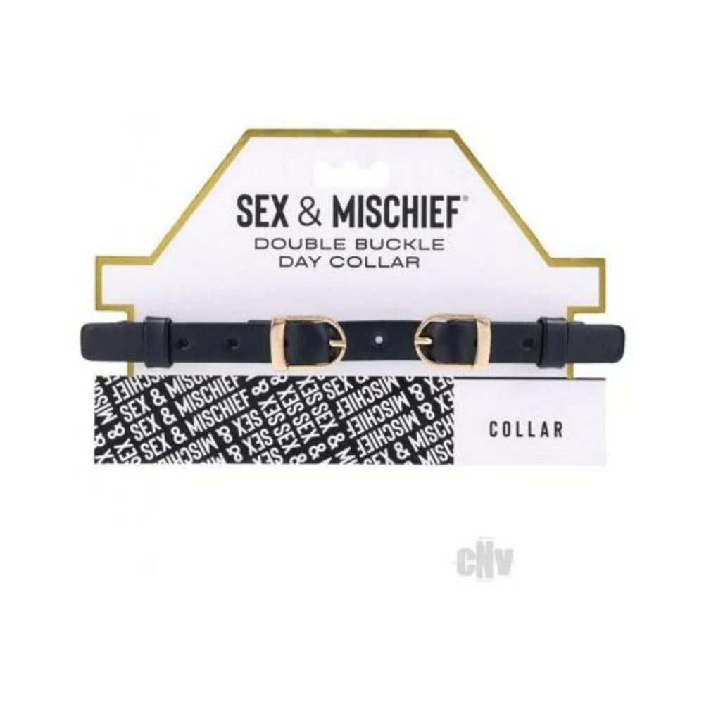 Sandm Double Buckle Day Collar Blk/gld