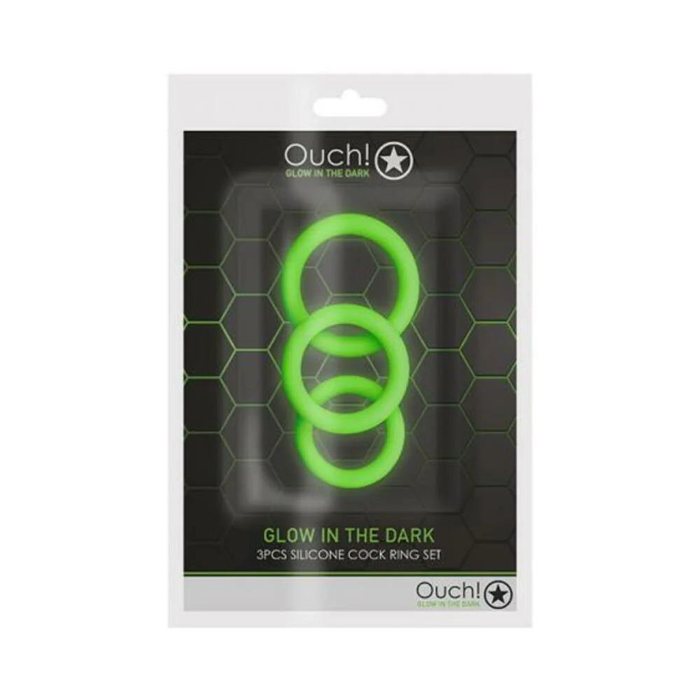 Ouch Cock Ring Set 3pc Gitd