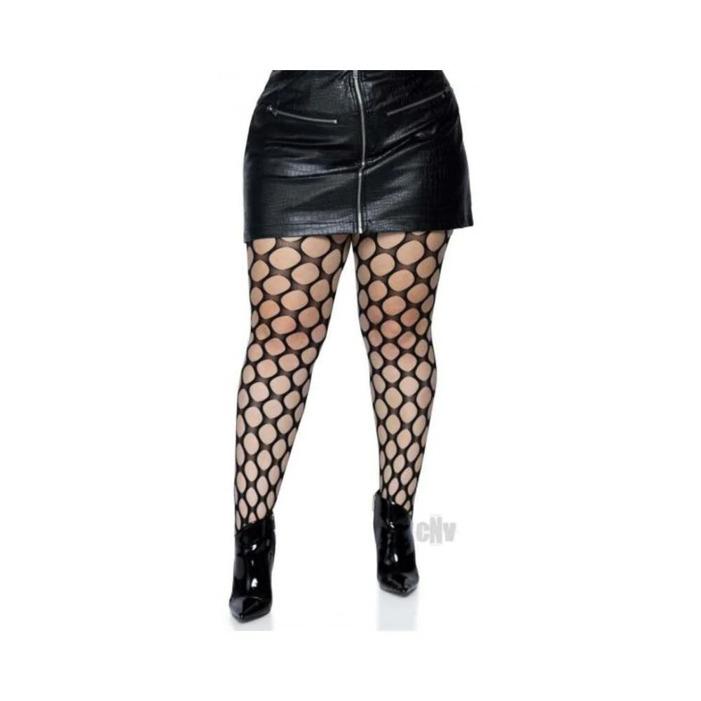 Jumbo Pothole Net Tights 1x/2x Black