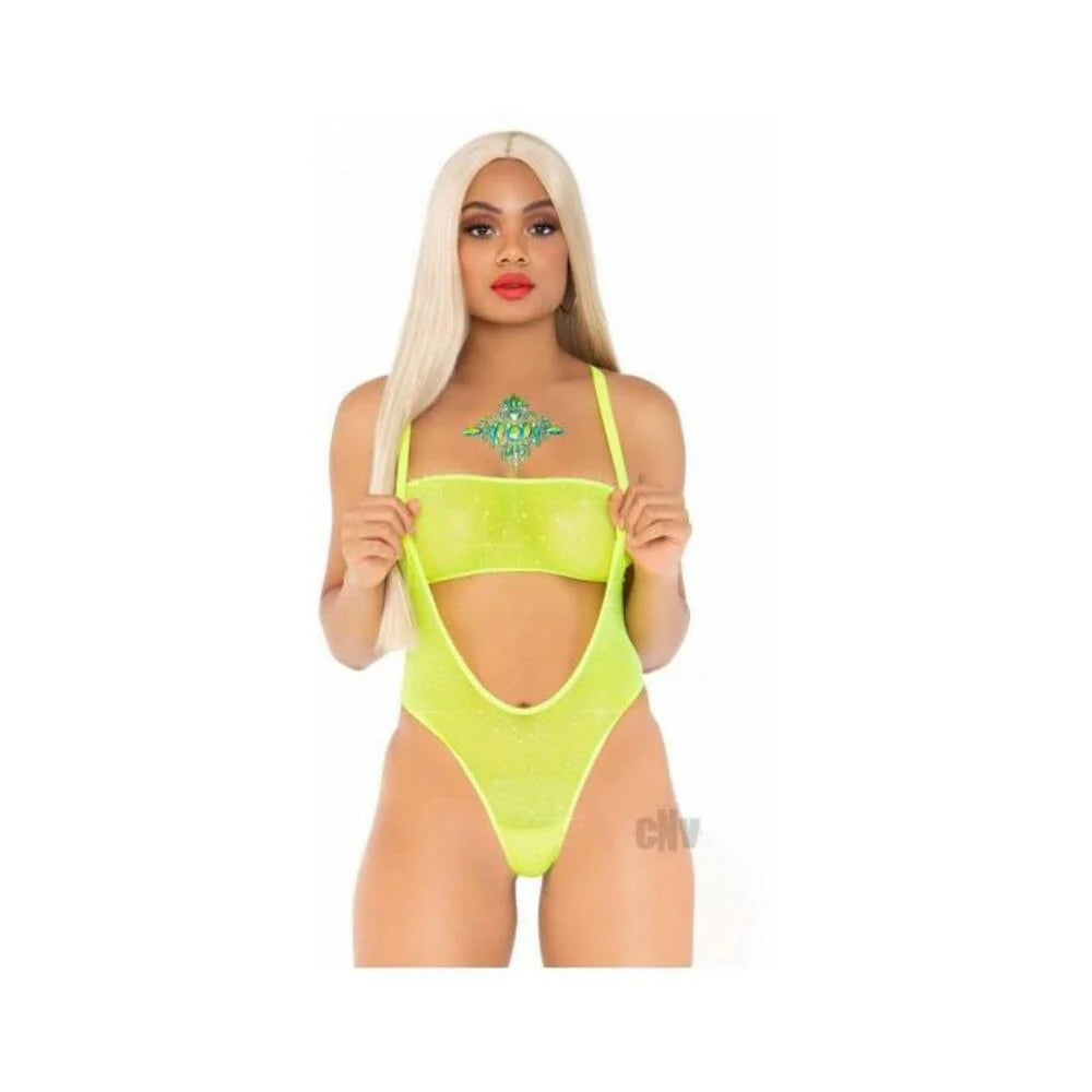Rhinestone Mesh Bandeau/body Os 2pc Ylw
