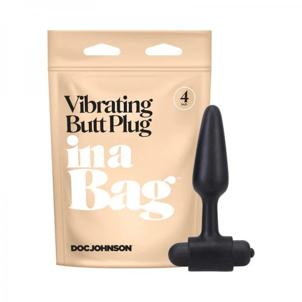 In A Bag 4" Vibrating Butt Plug - Black