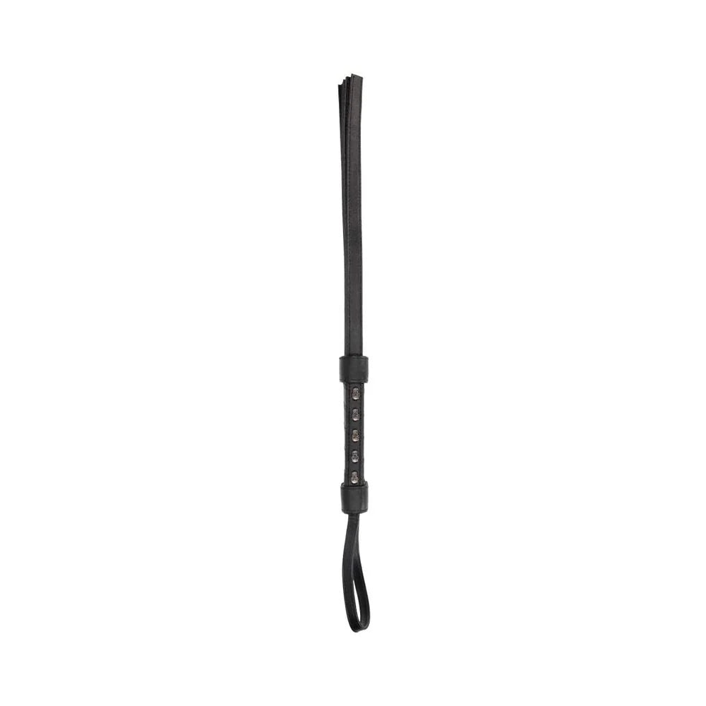 Ouch! Skulls & Bones Whip With Skulls - Black