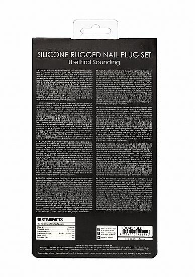 Silicone Rugged Nail Plug Set - Urethral Sounding -  Black
