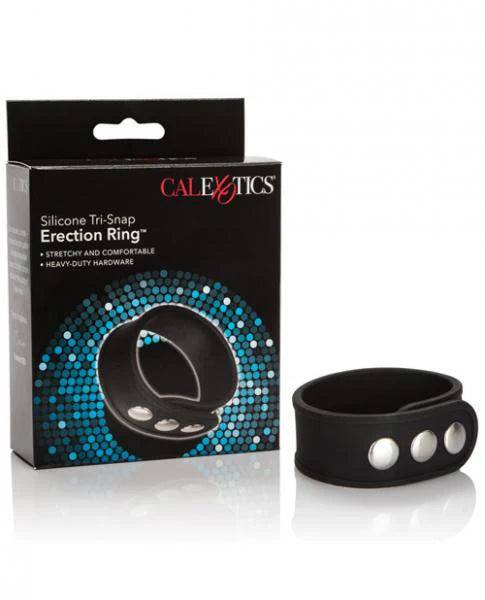 Silicone Tri Snap Erection Ring Black